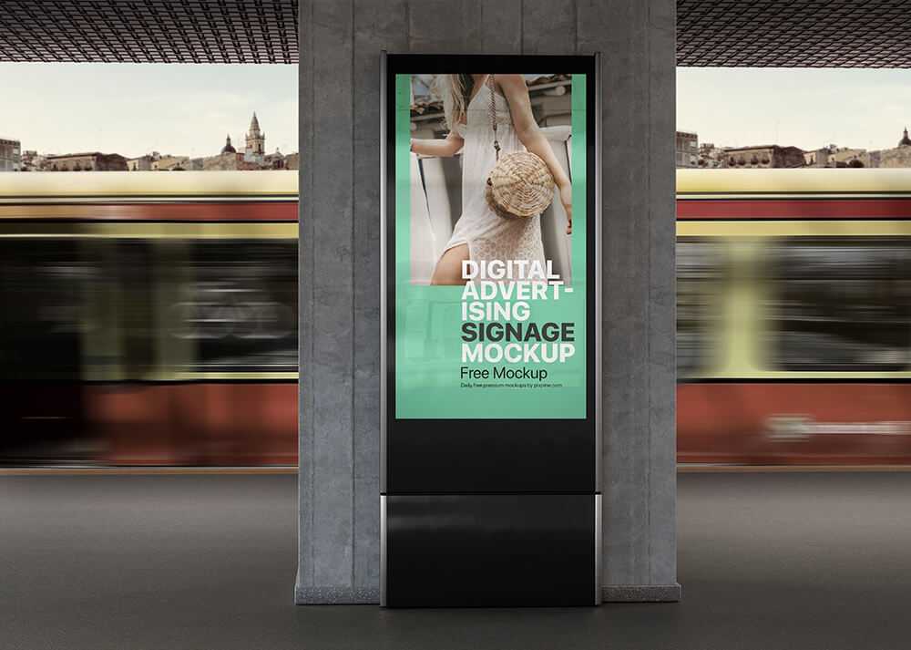 Free Digital Advertising Signage Mockup PSD