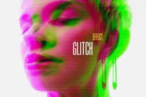 Free Digital Glitch Effect PSD Template