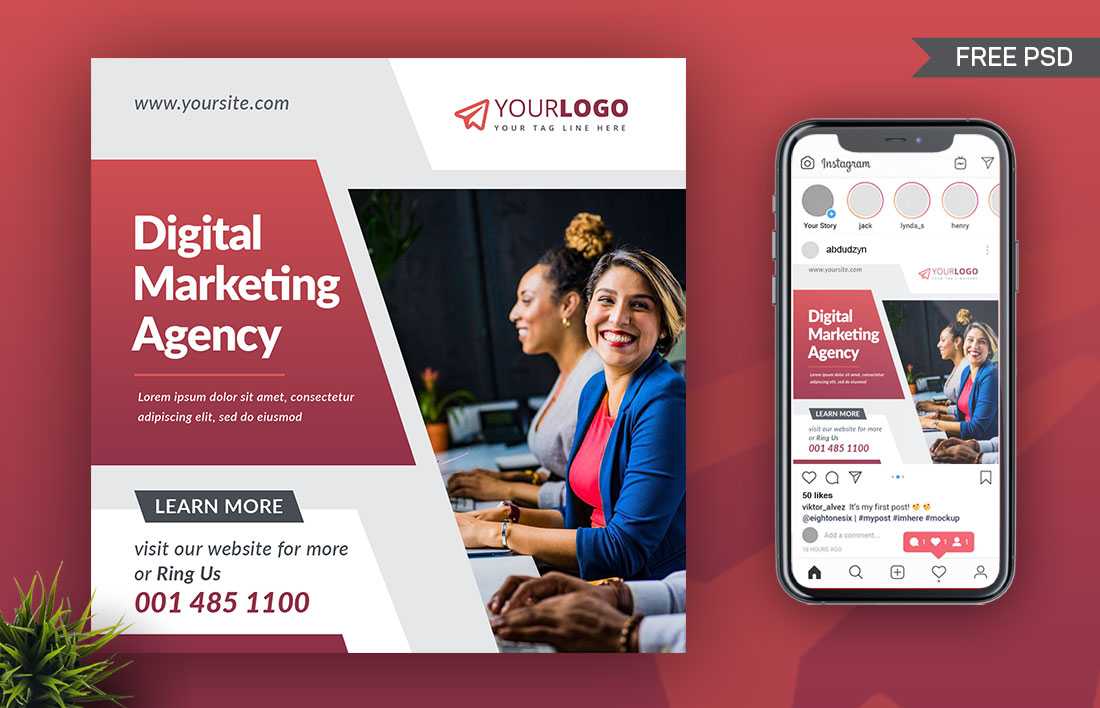 Free Digital Marketing Agency Banner Post PSD Template - Free PsFiles