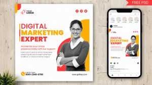 Free Digital Marketing Agency Insta Post Design PSD Template