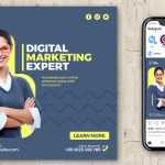 Free Digital Marketing Agency Instagram Post Promo Design PSD Template