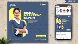Free Digital Marketing Agency Instagram Post Promo Design PSD Template