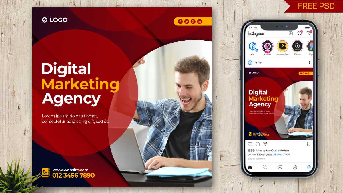 Free Digital Marketing Social Media Post Design Template PSD 04