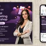 Free Digital Marketing Workshop Poster PSD Template – Social Media Event Design Download
