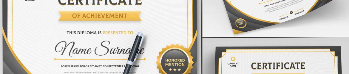 Free Diploma / Certificate Mockups PSD Set