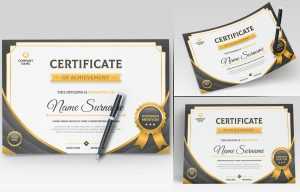 Free Diploma / Certificate Mockups PSD Set