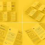 Free DL 4 Fold Accordion Brochure Mockups PSD Set