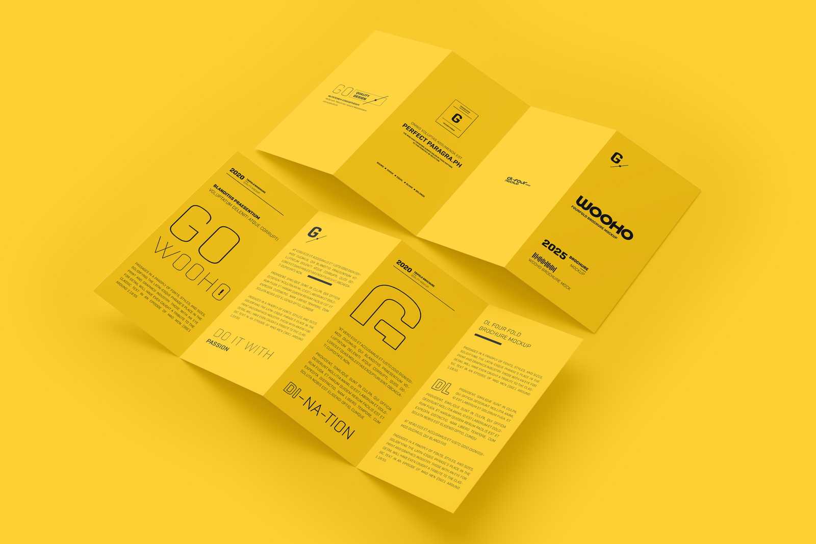 Free DL 4 Fold Brochure Mockup