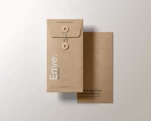 Free DL Size String Envelope Mockup PSD