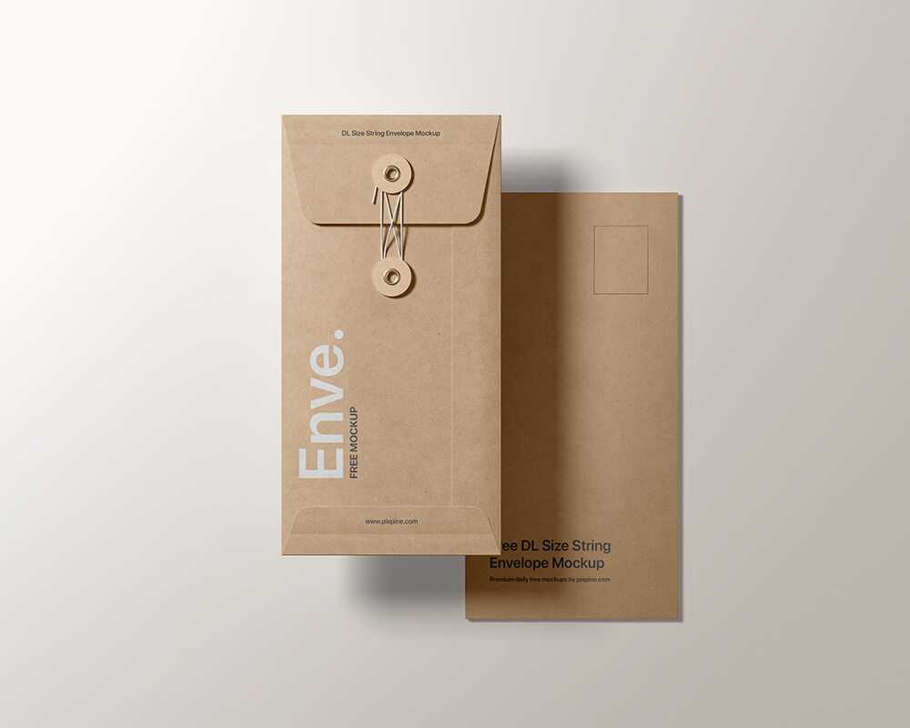 Free DL Size String Envelope Mockup PSD
