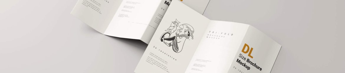 Free DL Three Fold Brochure Mockups PSD set - Free Photoshop Files