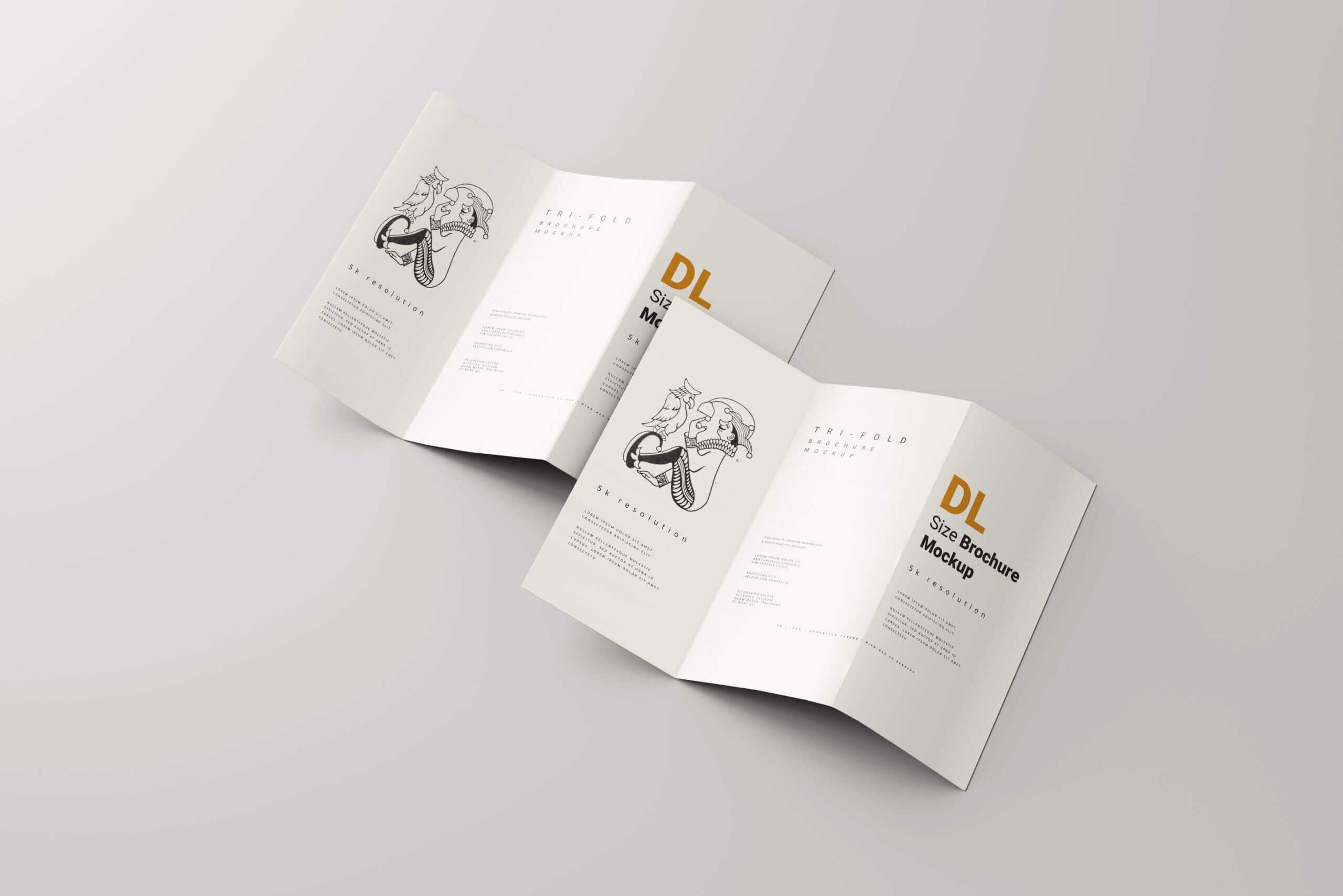 Free DL Three Fold Brochure Mockups PSD set - Free Photoshop Files