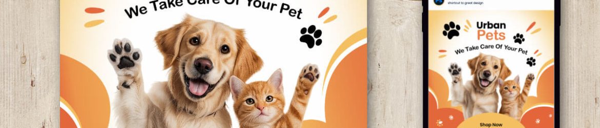 Free Dog Cat Pets Care Instagram Post PSD