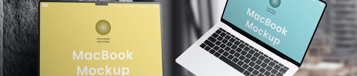 Free Double MacBook Mockups PSD
