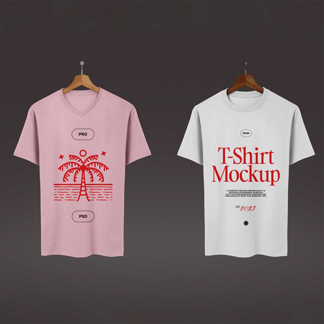 Free Double T-Shirt's Mockup