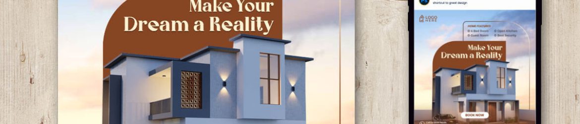 Free Dream Home Real Estate Instagram Post PSD Template Free Dream Home Real Estate Instagram Post PSD Template