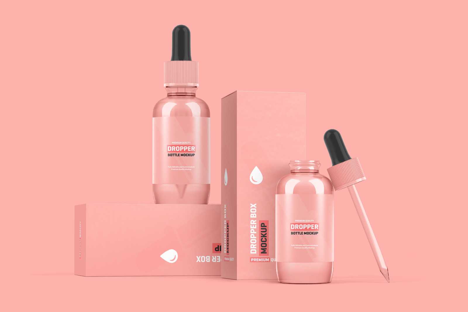 Free Dropper Bottle Packaging Mockup