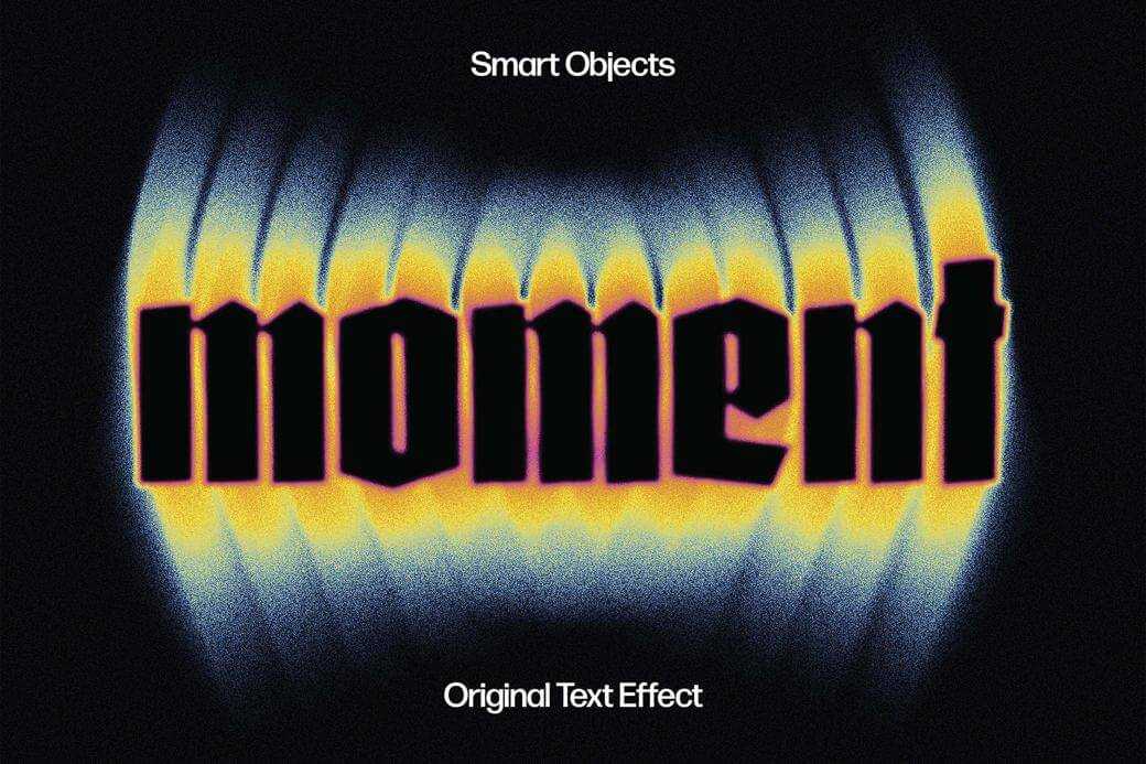 Free Dynamic Noisy Gradient Blur Text Effect PSD