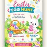 Free Easter Egg Hunt Party A4 Flyer Design PSD Template – Kids Easter Event Poster