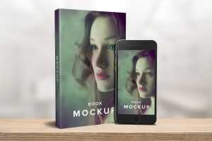 Free EBook Branding Mockup Book with iPhone