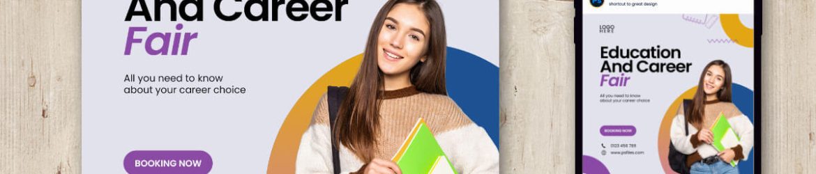 Free Education & Career Fair Instagram Post Design PSD Template