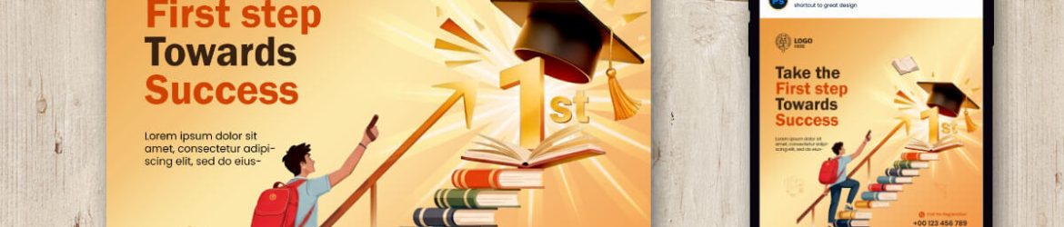 Free Education Success Social Media Post Mockup PSD