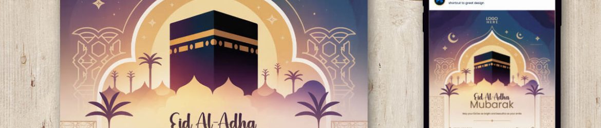 Free Eid Al-Adha Social Media Poster PSD Template Download