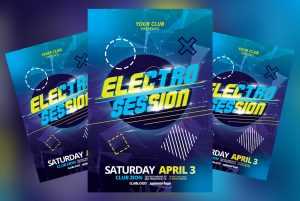 Free Electro Club Session Flyer PSD Template