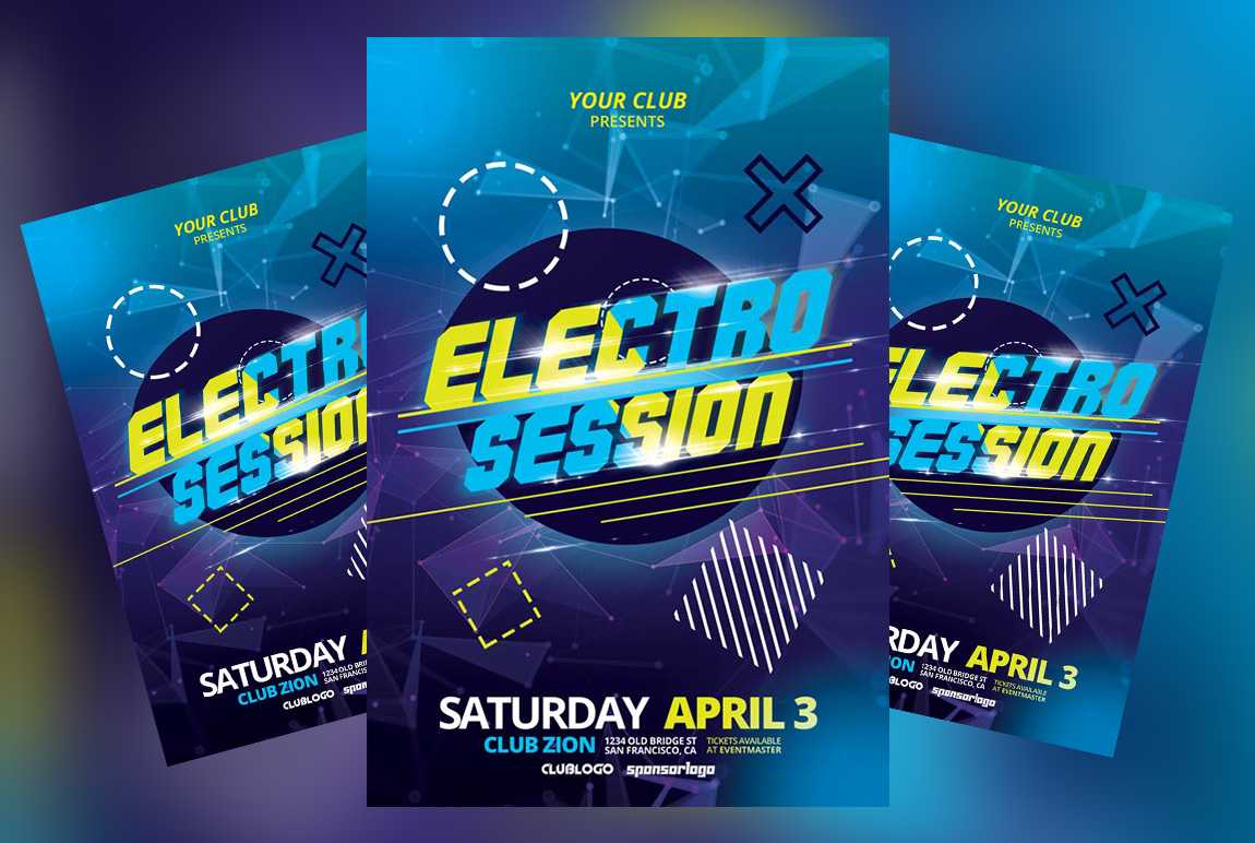 Free Electro Club Session Flyer PSD Template