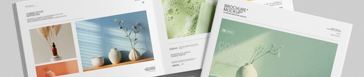 Free Elegant A4 Landscape Brochure Mockup Front Scene Display