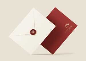 Free Elegant Envelope Gold foil Logo Mockup