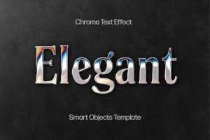 Free Elegant Metal Chrome Text Effect PSD