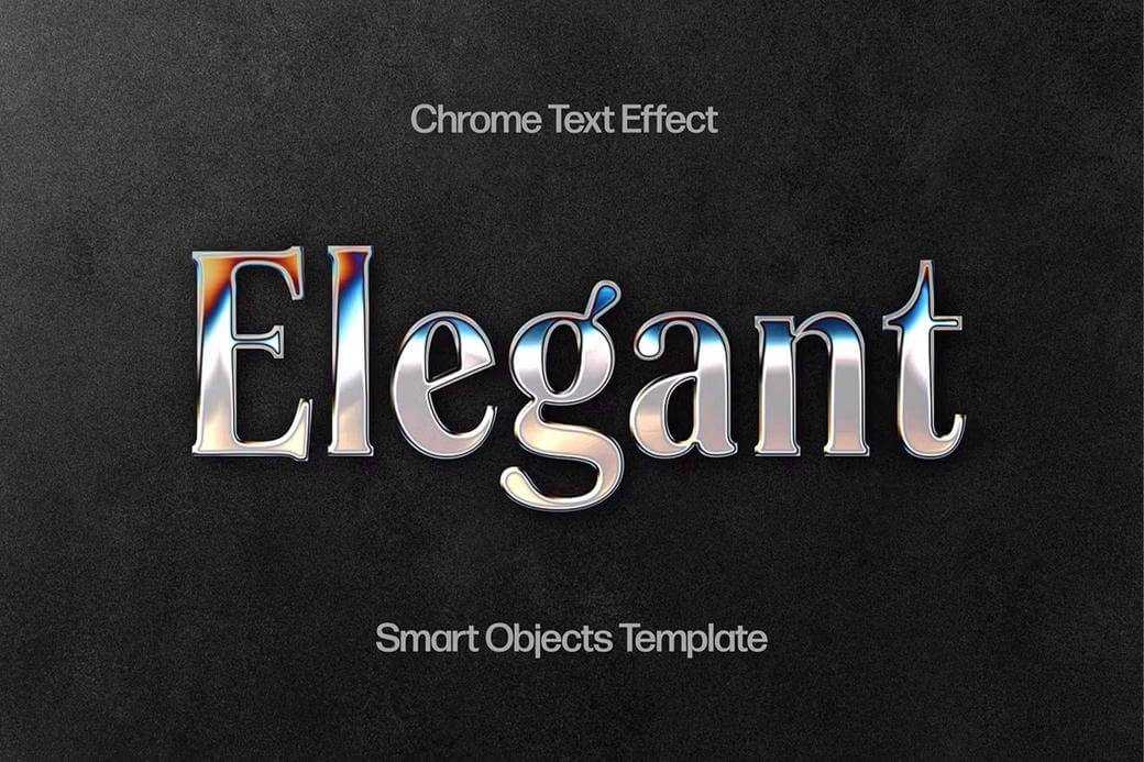 Free Elegant Metal Chrome Text Effect PSD
