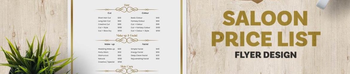 Free Elegant Salon Price List Flyer PSD Template