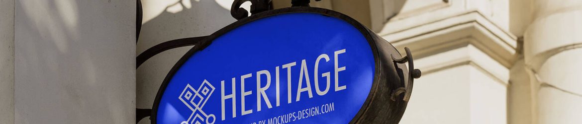 Free Elliptical Signboard Mockup PSD