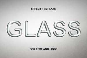 Free Embossed Glass Text Effect PSD for Photoshop Typography
