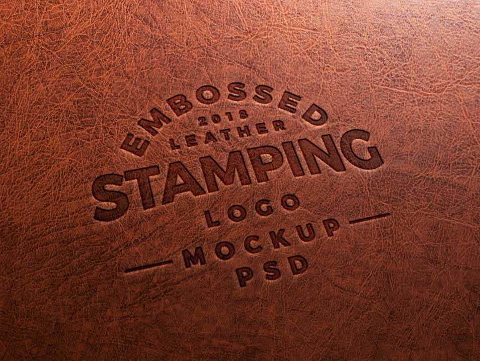 Free Embossed Leather Stamping Logo Mockup PSD