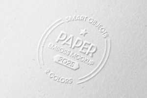 Free Embossed Paper Close-Up Mockup PSD PSD