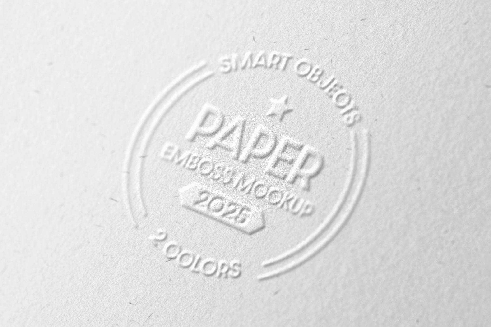 Free Embossed Paper Close-Up Mockup PSD PSD