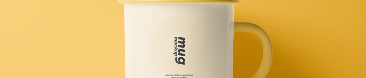 Free Enamel Mug PSD Mockup