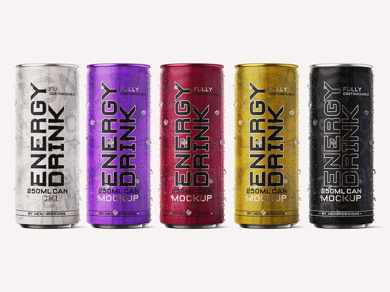 Free Energy Drink Can Mockup PSD
