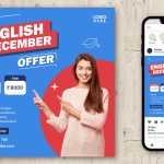 Free English Learning Course Offer Poster Design PSD Template - Free PSD Download Free English Learning Course Offer Poster Design PSD Template