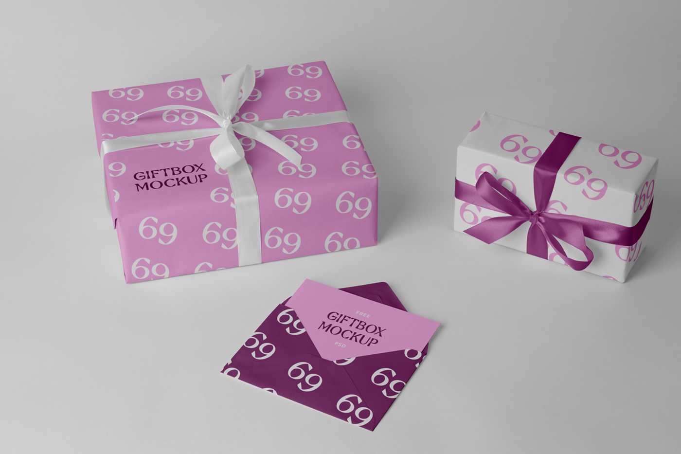 Free Envelope with Two Boxes Mockup