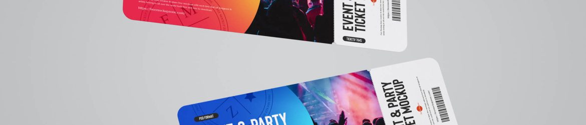 Free Event and Party Tickets Mockup PSD