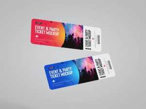 Free Event and Party Tickets Mockup PSD