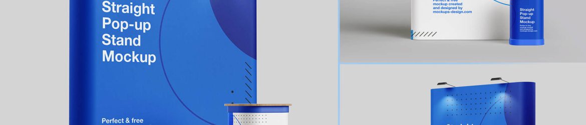 Free Exhibition Pop-Up Display Stand Mockups PSD sets