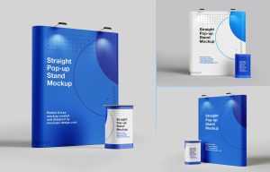 Free Exhibition Pop-Up Display Stand Mockups PSD sets