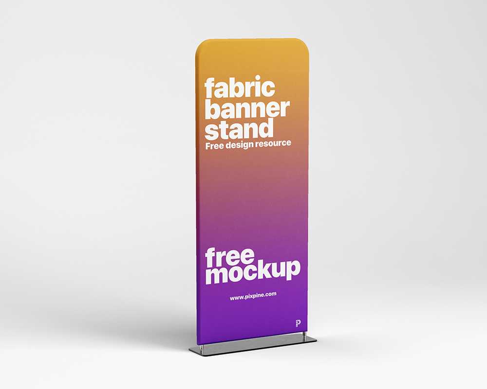Free Fabric Banner Stand Mockup PSD
