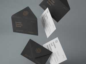 Free Falling Envelopes and Cards Mockup PSD