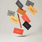 Free Falling Gravity Business Cards Mockup PSD